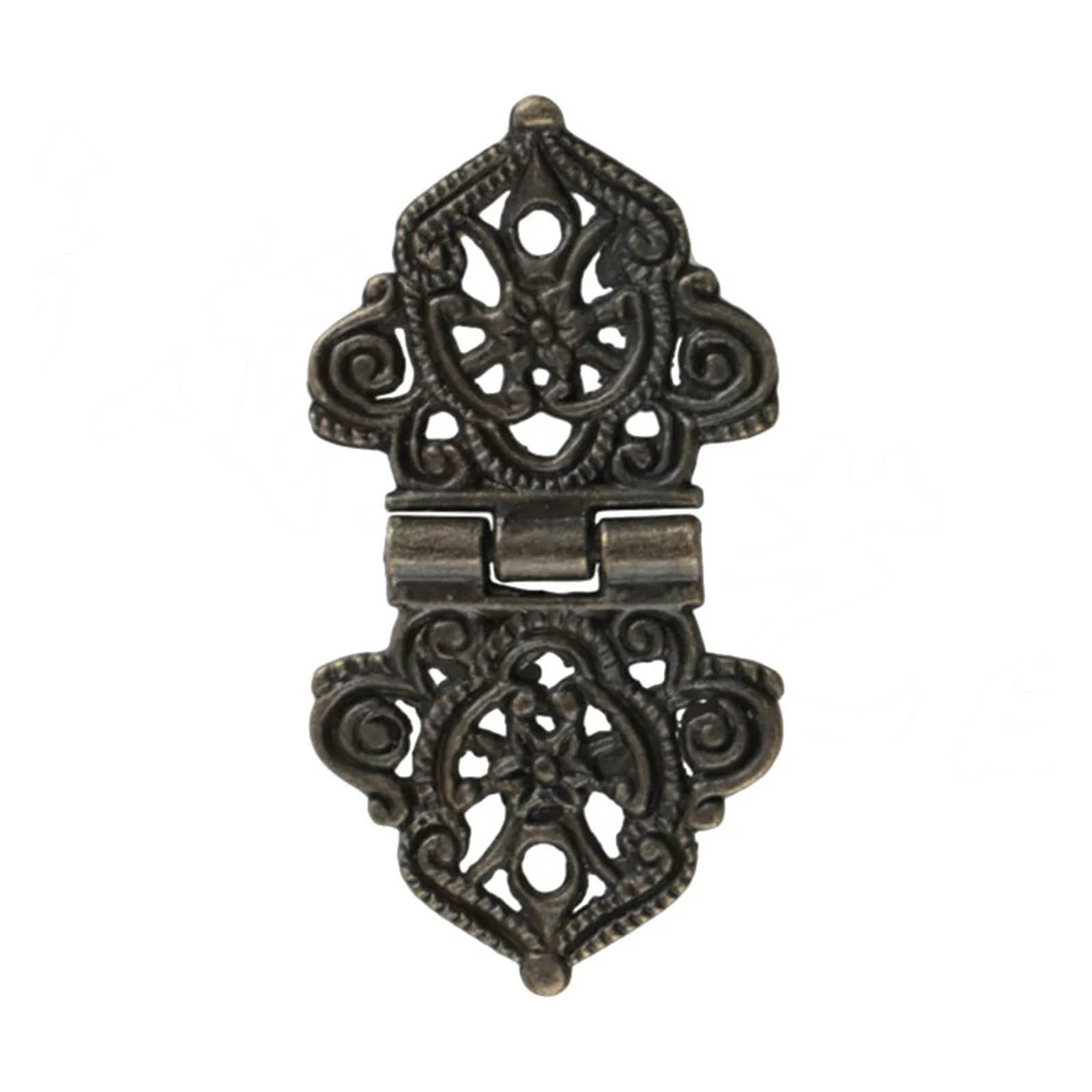 Charnière bronze antique avec serrure pour boîte en bois et armoire de meuble retro (10 pièces)