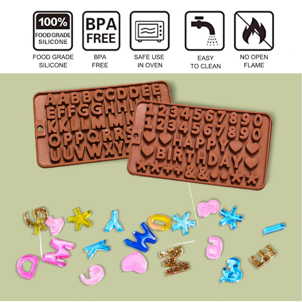 Amazon.co.jp: Rukinovi 数字チョコレート型とシリコン文字型 2個 食品