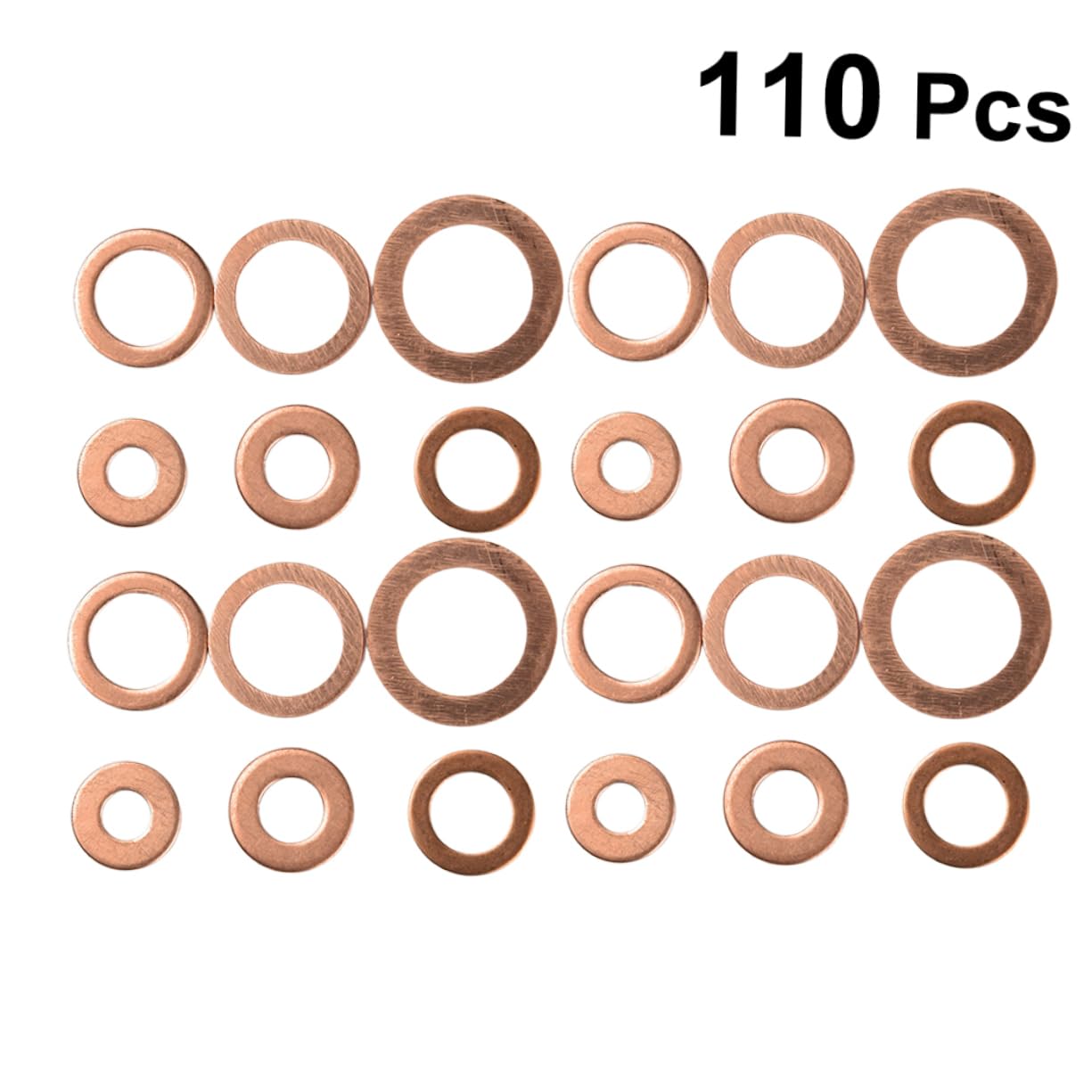 110Pcs Copper Oil Seal Gasket Kit Durable Copper Washers for Oil Drain Plug Sump Plugs and Hydraulic Fittings Lightweight for Easy Storage and Use
