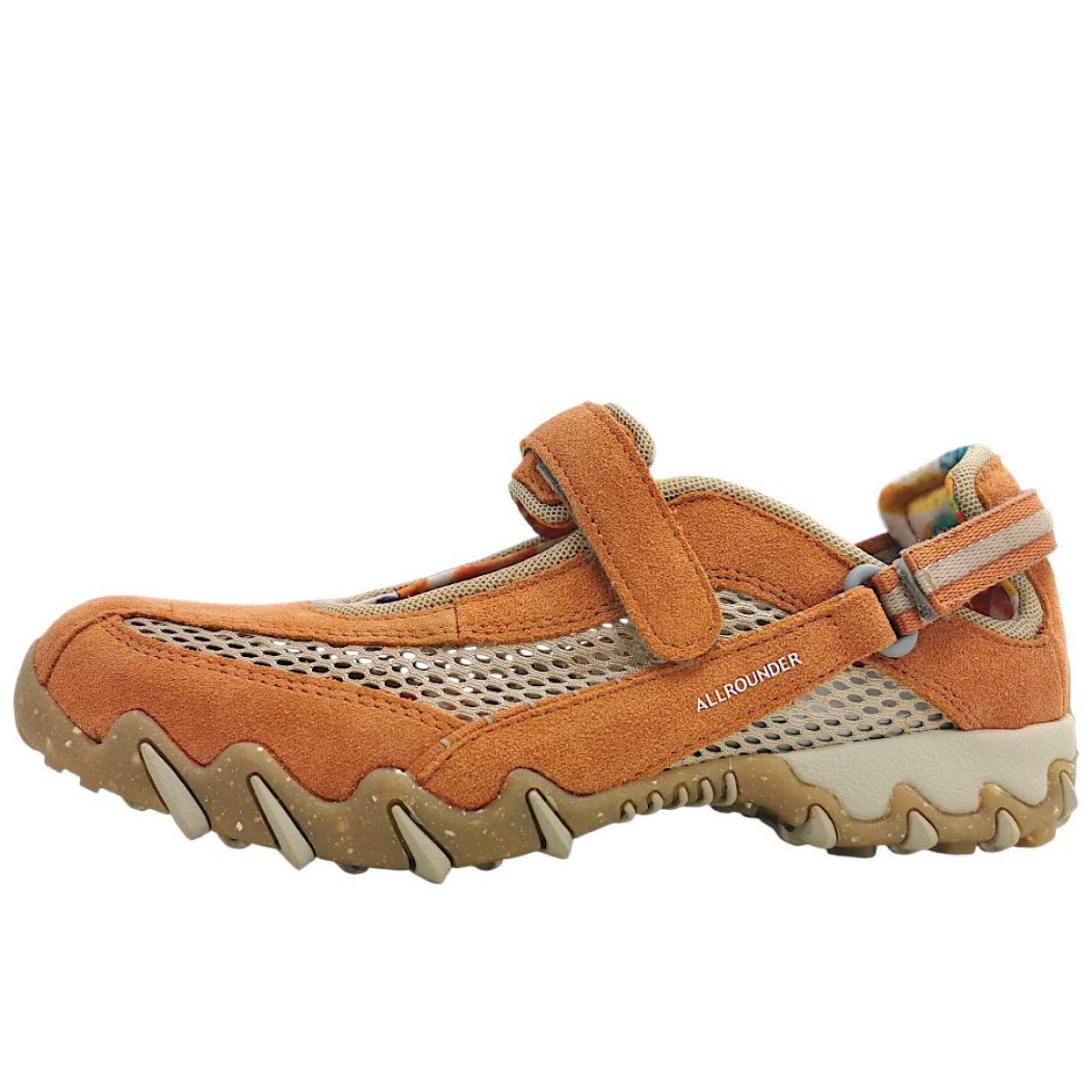 Allrounder Sneaker NIRO 23/12, Velourleder mit offenem Mesh, Karamell-Braun, Fußbett zum Wechseln Braun