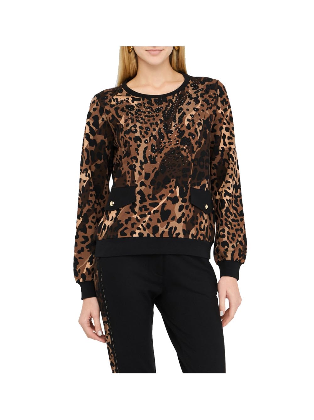 Liu Jo Felpa Donna Leopardato - Multicolore ECS Felpa Chiusa - S