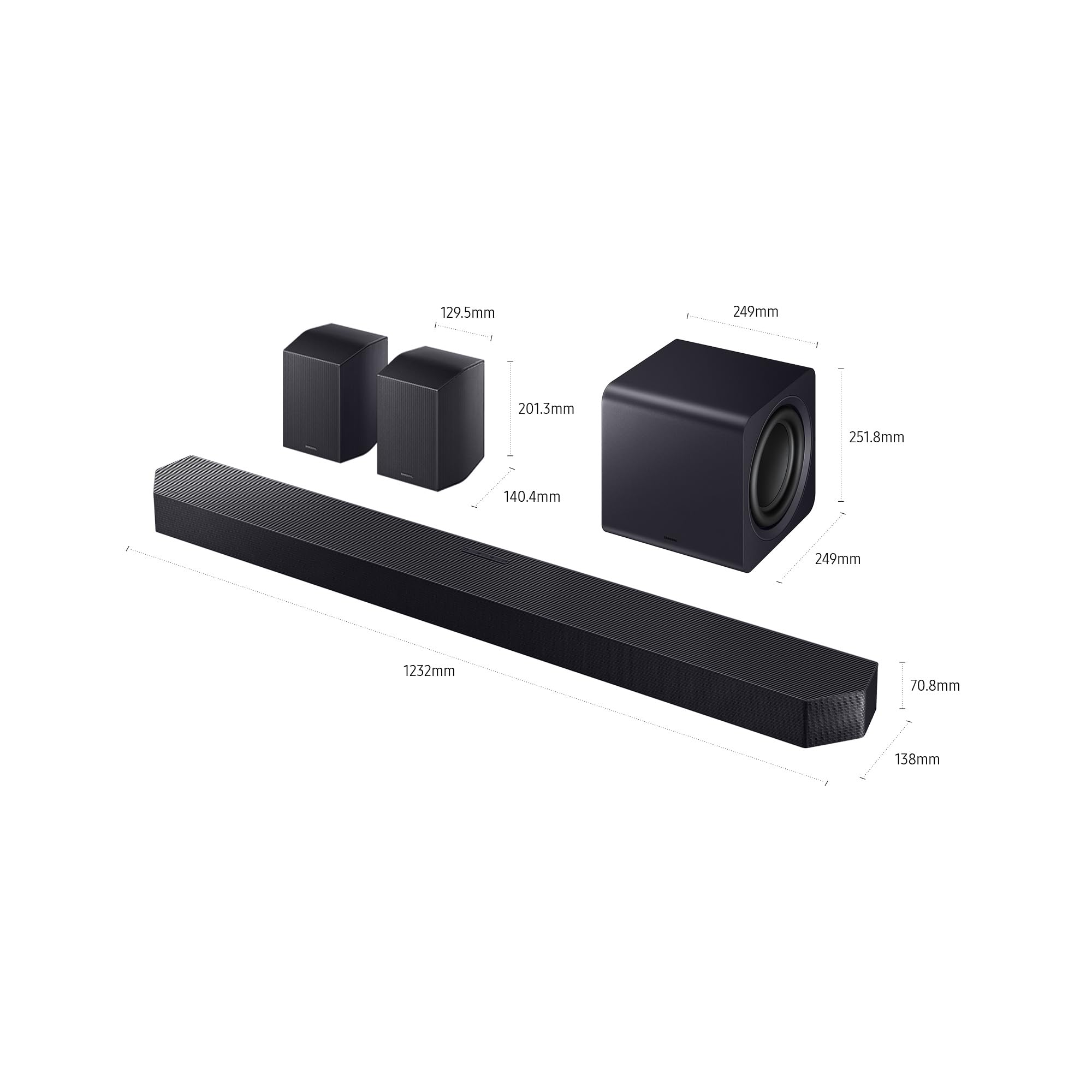 Samsung Q-Serie Soundbar HW-Q990H/XC 11.1.4 Canali, Full Surround Subwoofer, Rear Speaker, Wireless Dolby Atmos, DTS XSpaceFit Sound Pro, Q-Symphony, Connessione TV Wireless, 2026