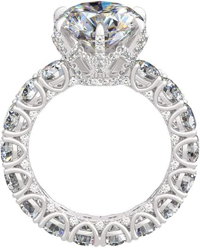 Miniatura 9 de Jeulia Anillo de compromiso apilable de plata de ley con zafiro y diamantes blancos con circonita cúbica cúbica y circonita cúbica, anillos de