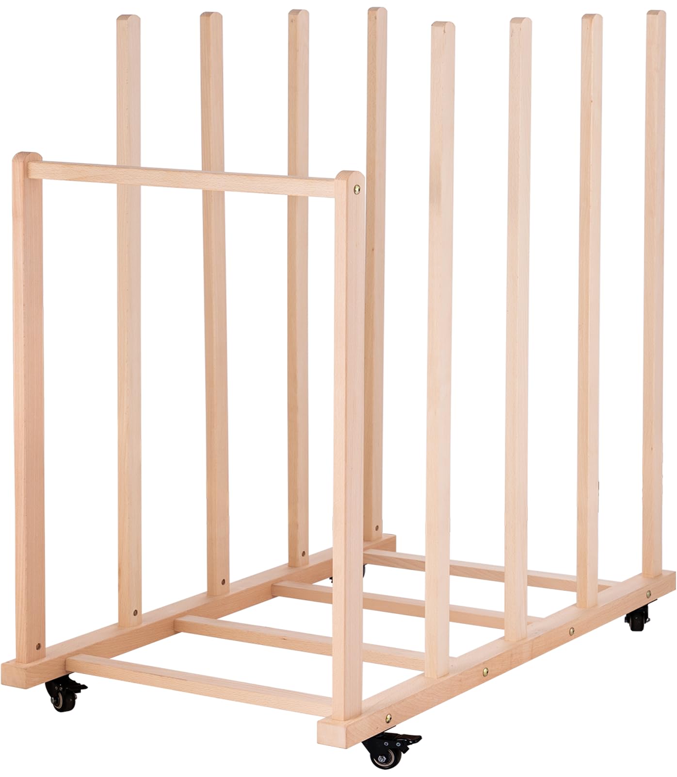 Somime Extra Large Art Canvas Storage Rack, Art Drying Rack, Wooden Canvas Boards Rack with Handle and Caster Wheels for Drawing Boards, Panels, Artwork in Art Studio/Gallery