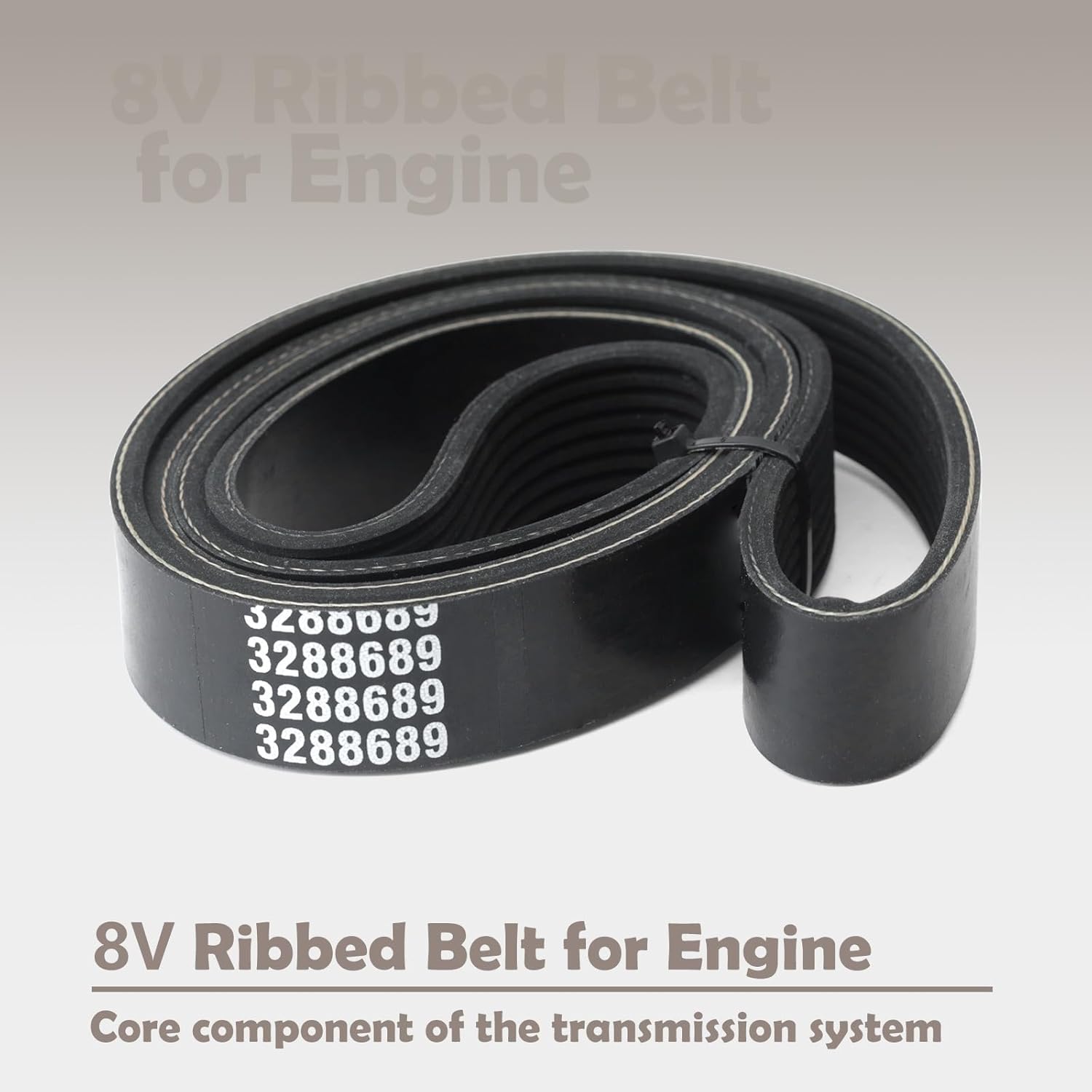 3288689 8V Ribbed Belt Compatible with Cummins 4BT 3.9L 6BT 5.9L QSB ISB Engine Applications, Replacement Part for Excavators Loaders Trucks Ships and Other Equipment