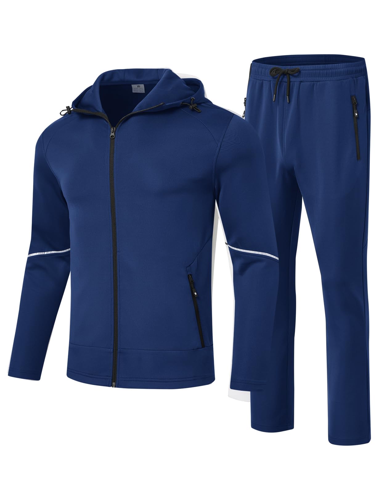 YSENTO Męski dres treningowy, dres do joggingu, strój sportowy, 2-częściowy strój fitness, streetwear, strój rekreacyjny z kapturem