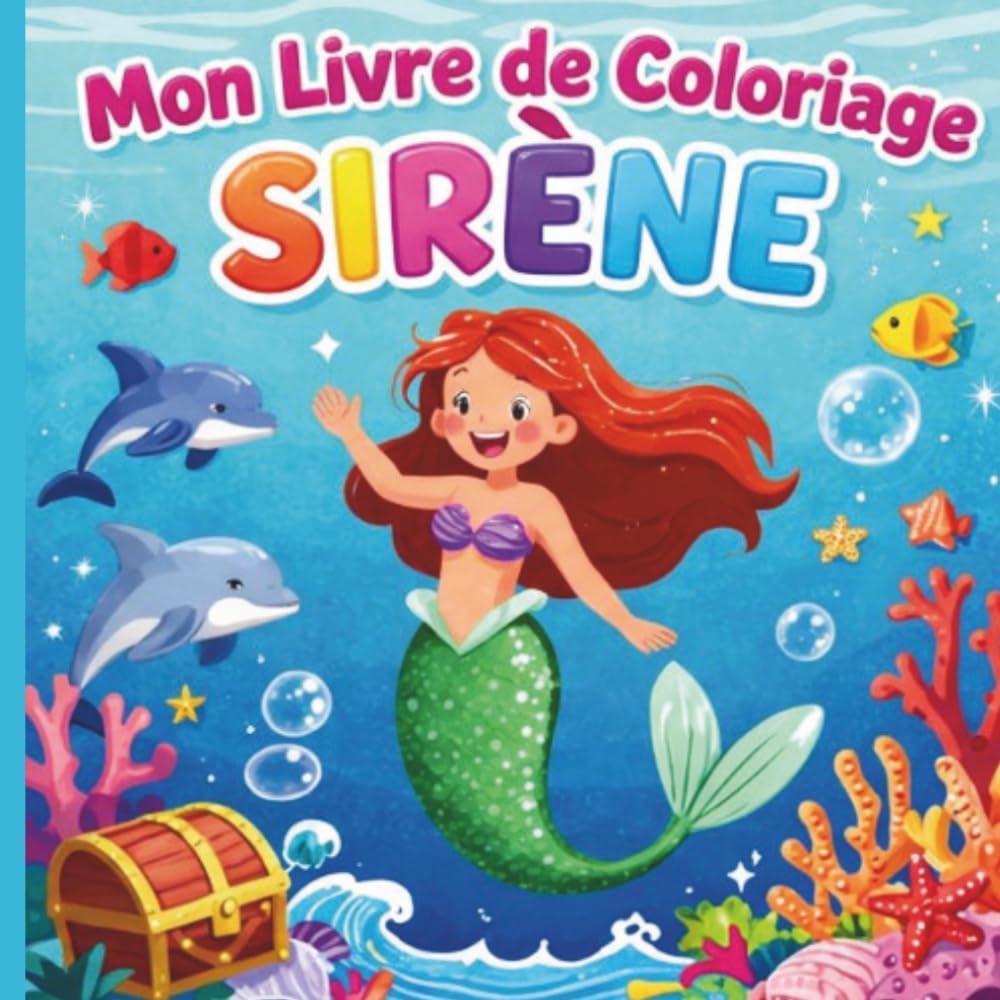 Livre de Coloriage Sirènes: 60 dessins magiques à colorier pour enfants