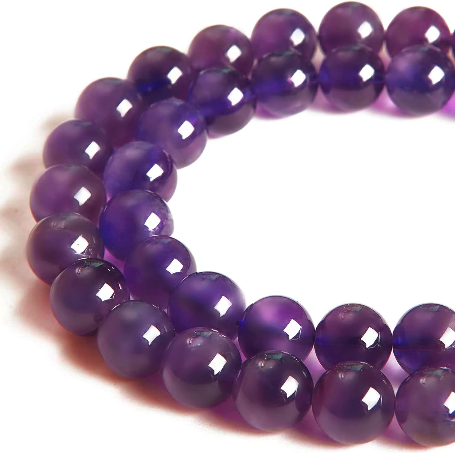 100pcs 10mm Amethyst Beads Natural Gemstone Beads Round Loose Beads for Jewelry Making