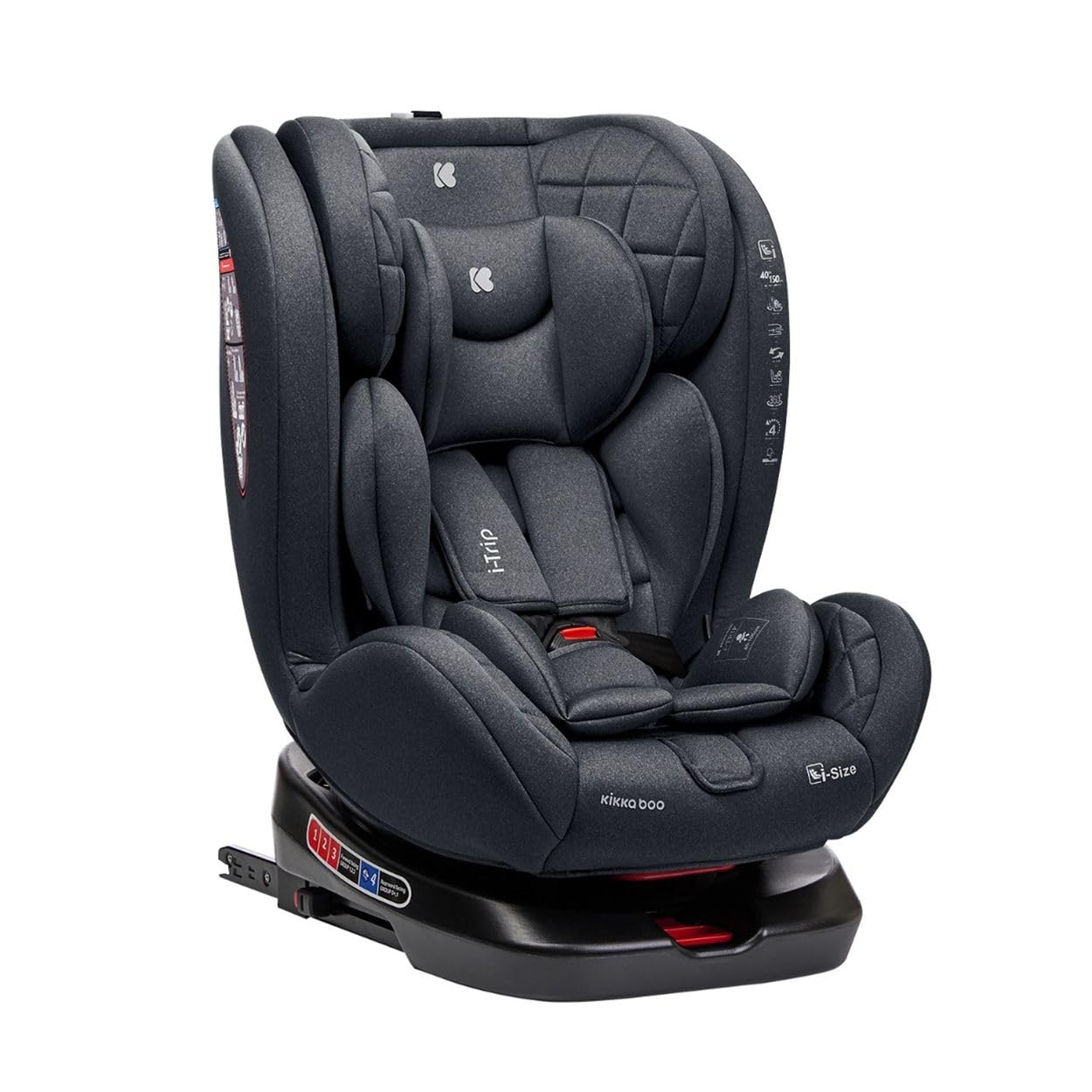Kikkaboo Kindersitz i-Trip i-Size (40-150 cm) Gruppe 0+/1/2/3 verstellbar Isofix grau