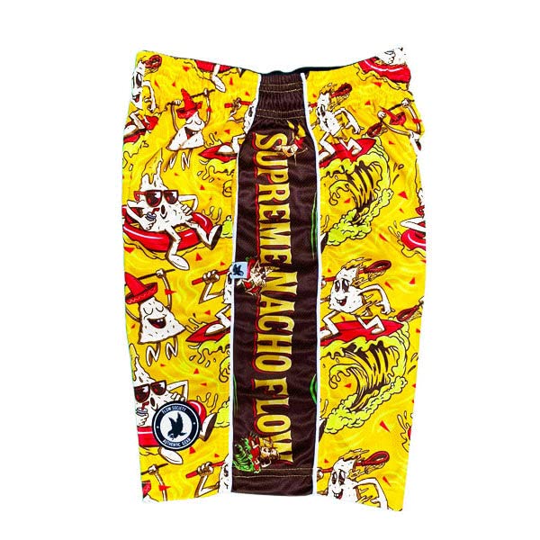Flow Society Ginormous Nachos Boys Shorts - Athletic - Basketball - Baseball - Hockey - Football - Lacrosse - Yellow2