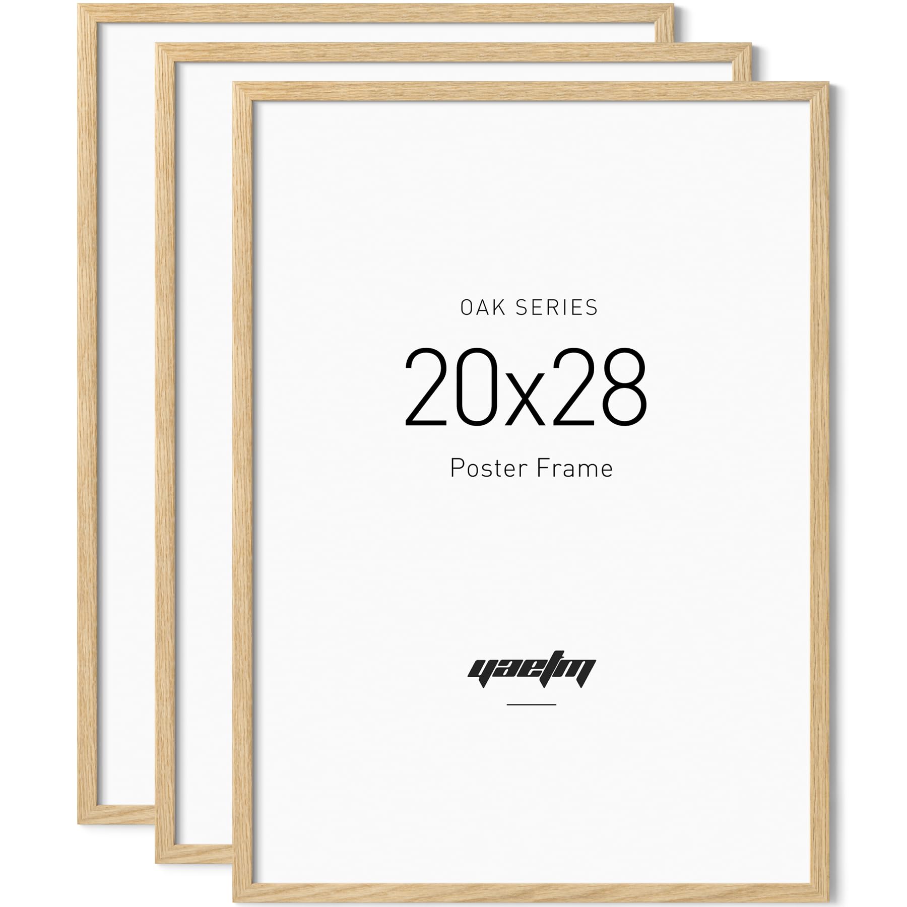 Natural Oak Wood Poster Frames - Set of 3