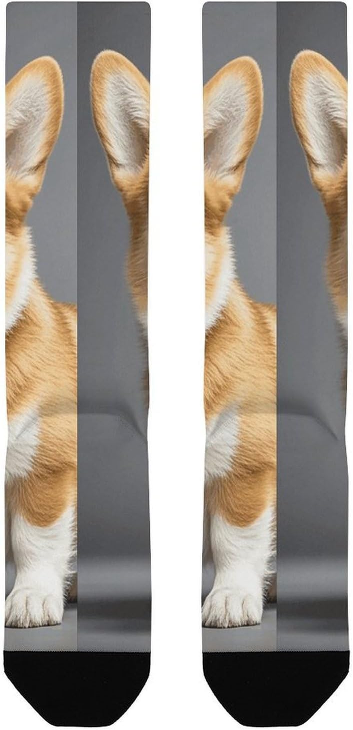 Corgi Dog Knee High Soccer Socks Moisture Wicking