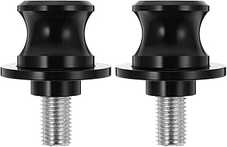 Motorcycle Rear Wheel Axle Screw and Swing Arm Spools Pair Black for Motorbike Rear Stand Frame with Guide Roller Slider Nails