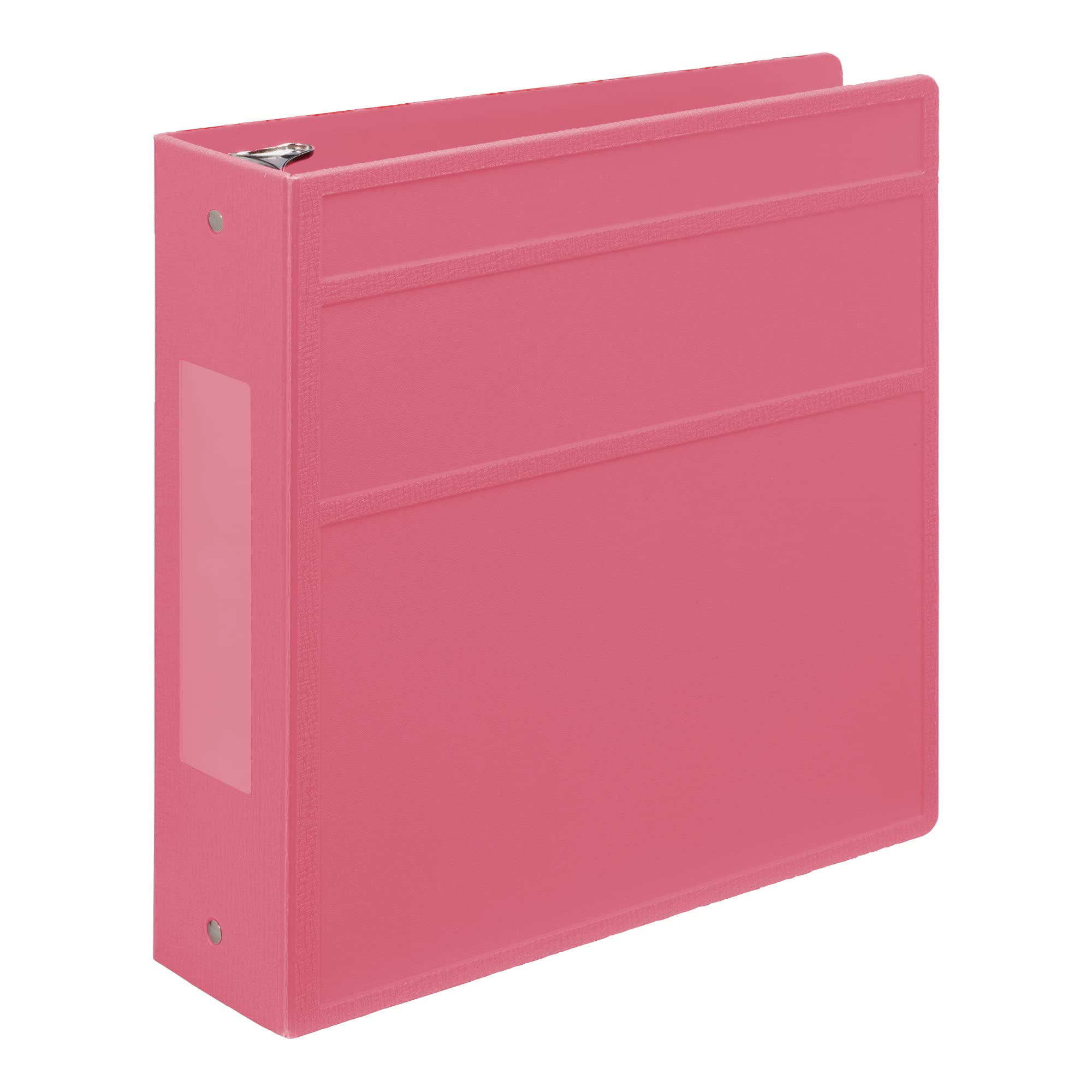 Carstens Raccoglitore a 3 anelli resistente da 7,6 cm, apertura laterale, rosa gomma da masticare