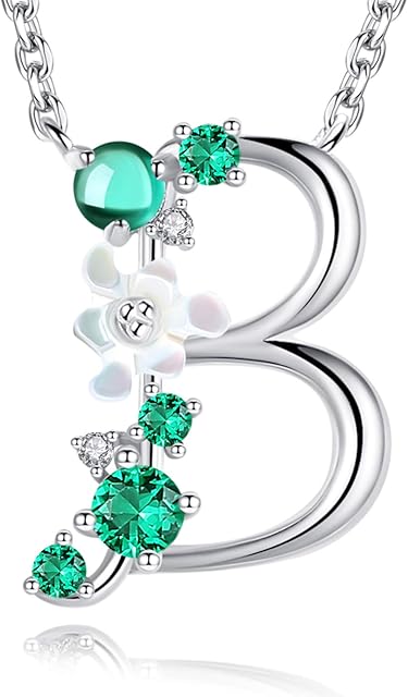 VIKI LYNN Initial Necklace 925 Sterling Silver Cubic Zirconia Letter A-Z Alphabet Personalized Charm Necklace Gifts for Girls