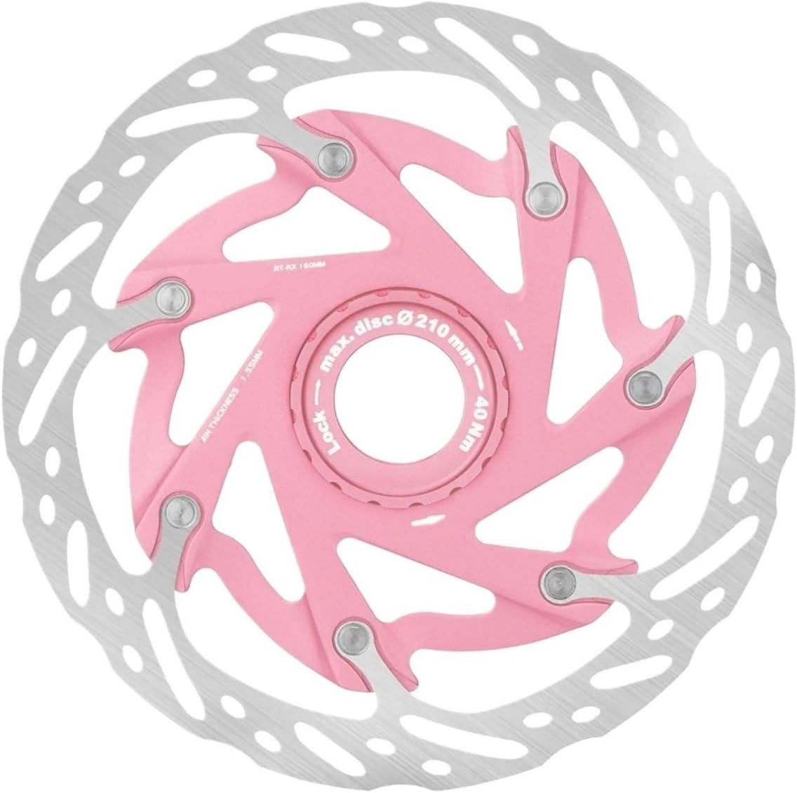 Bicycle Brake Disc Ultralight Center Lock Bicycle Brake Rotor With Heat Sink 140/160mm 1.8mm Thickness For Road Bike And MTB Brake Rotor(Pink 160mm)