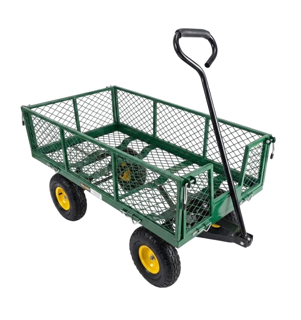 Robuster Metallwagen mit Einer Tragkraft von 300 kg in Grün