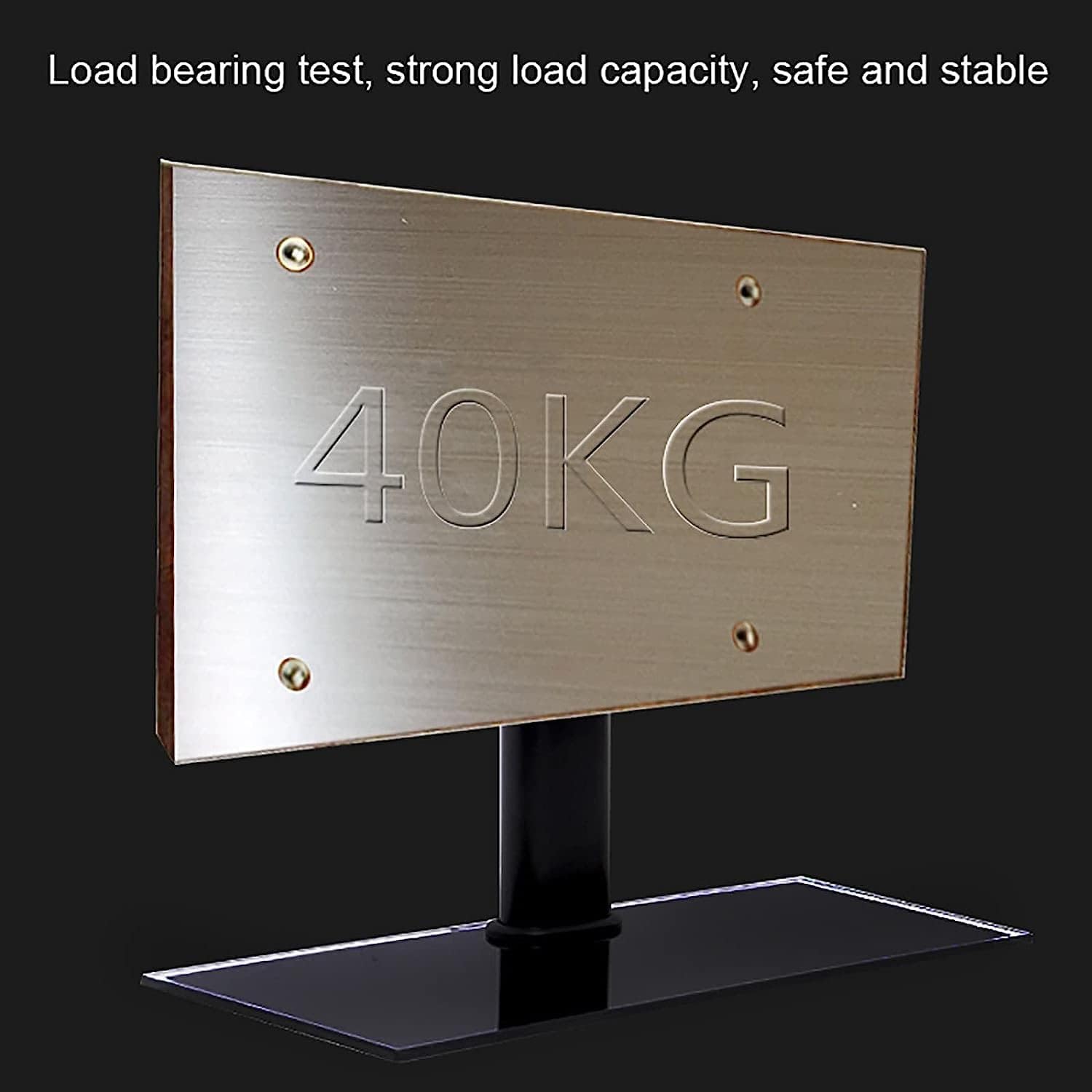 Table Top, Height Adjustable Tabletop TV Base with Tempered Glass Base, for Most 32 to 50 Inch LCD Flat Screen TV, Hold Up to 88lbs/40kg TV Mount