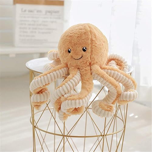 Muñeco de peluche de pulpo de estado de ánimo, almohada de felpa de animales de océano para regalo de cumpleaños, adultos y niños, 23.6 in, amarillo