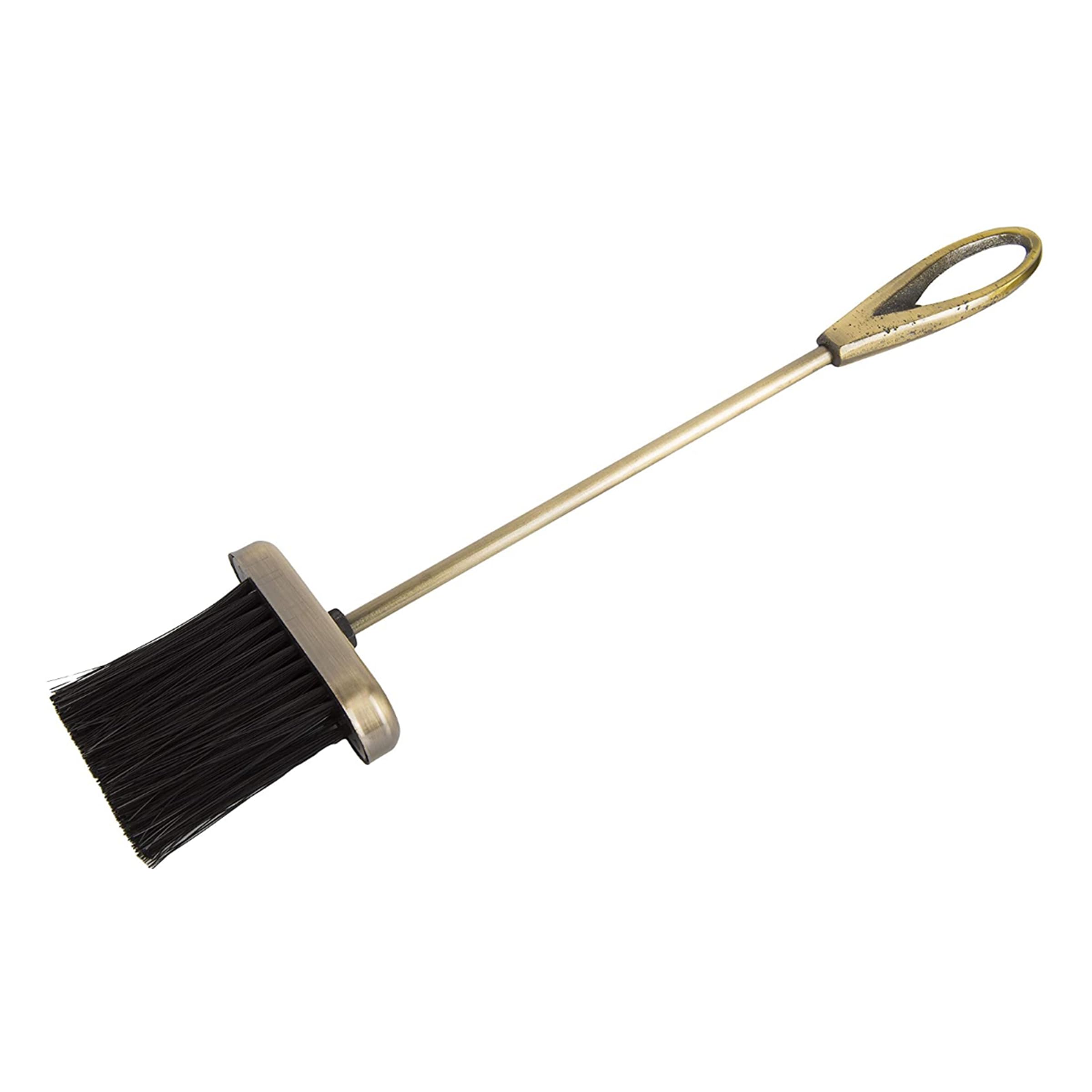 HUW - Kaminbesteck 5-teiliges Kamin-Set in Gold - 5 Stück: Stand - Bürsten - Poker - Schultern - Greifer - 21x19x61cm - Kaminwerkzeuge Sets - Kaminzubehör - Werkzeugset - Ständer - Feuerzange - Indoor