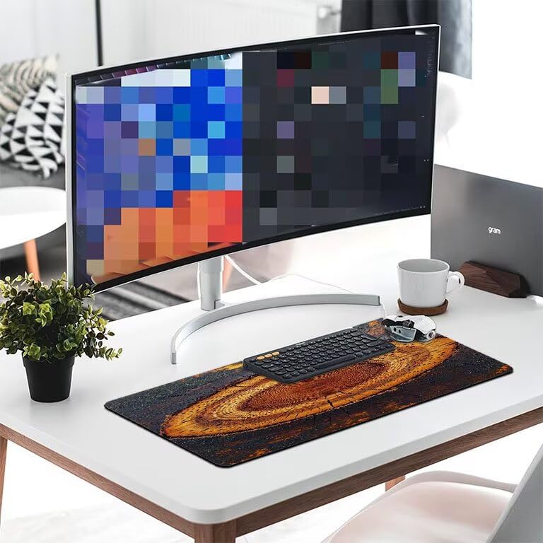 Tappetino Mouse Gaming XXL 1600 x 800 mm Tappetino Antiscivolo Sottomano Da Scrivania Per Mouse e Tastiera, Con Base In Gomma Antiscivolo, Lavabile, Mouse Pad Ruote degli alberi, Regalo per Uomo L-891