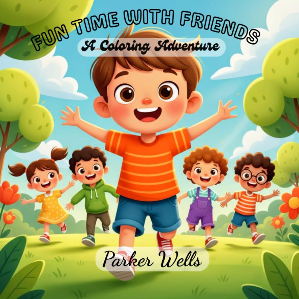 FUN TIME WITH FRIENDS: A Coloring Adventure with 30 pages of Exciting and Easy Designs for Kids Ages 5-10