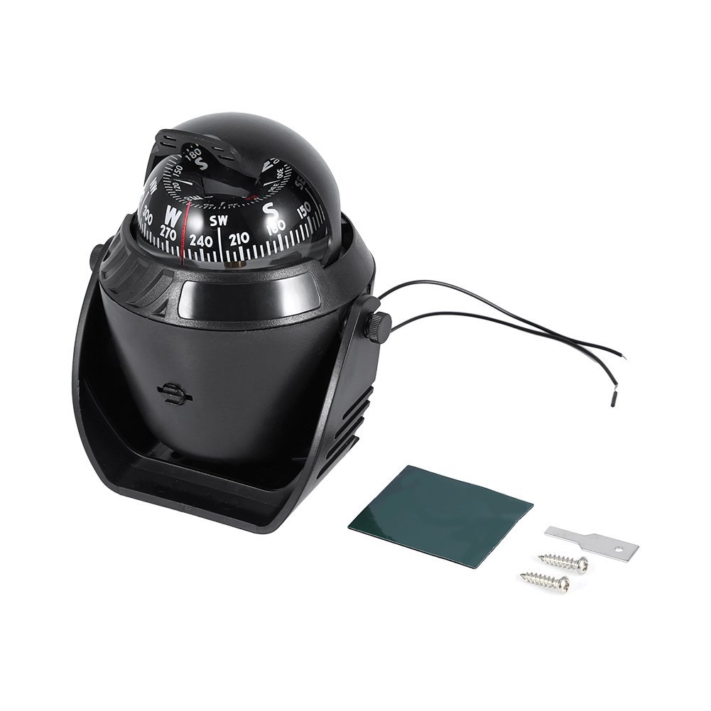 VGEBY Boussole pivotante, Boussole de Navigation électronique de Haute précision avec lumière LED pour Voiture de Bateau