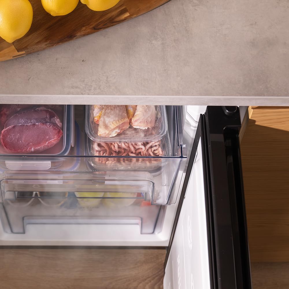 Cecotec Congelatore a Pozzo 87 L Bolero CoolMarket TF 87 Inox. 87L, Classe E, Design Compatto, Porta Reversibile, Controllo Meccanico, 3 Cassetti, Ideale per Bevande e Alimenti Congelati