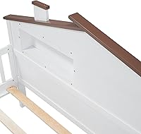 Vista 44 de Modern Full Size Platform Bed Storage Headboard and Safety Guardrail for Kids, Function Wood Platform Bed Frame with Built-in LED Light for Boy