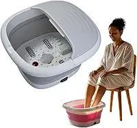 Hidromassageador Spa Dos Pés Elétrico Com Aquecimento E Infravermelho + Roletes Massageadores Portátil 110v (Cinza)