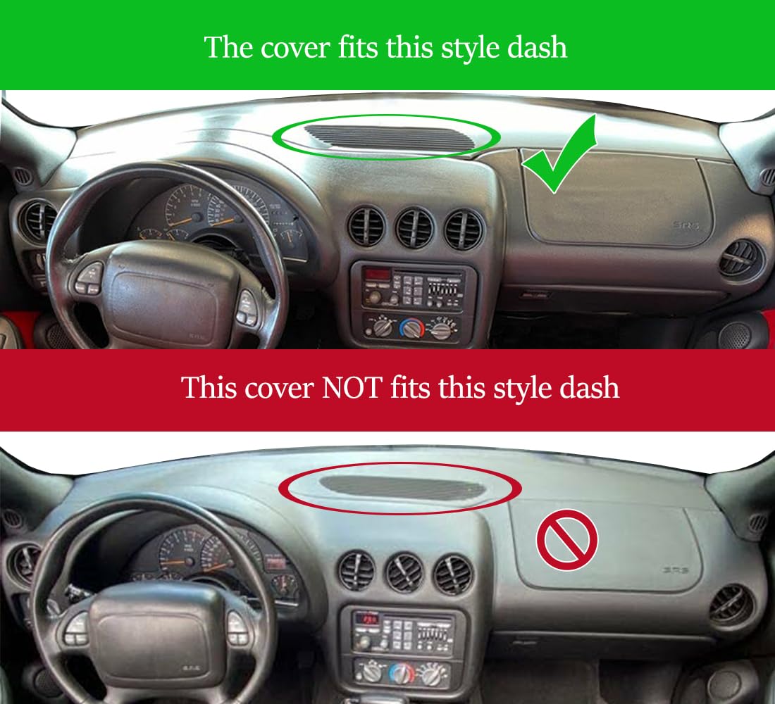Fcovergurus Dash Cover Mat Custom Fit for Pontiac Firebird 1993 1994 1995 1996, Dashboard Cover Pad Carpet Protector (Charcoal Gray) F76
