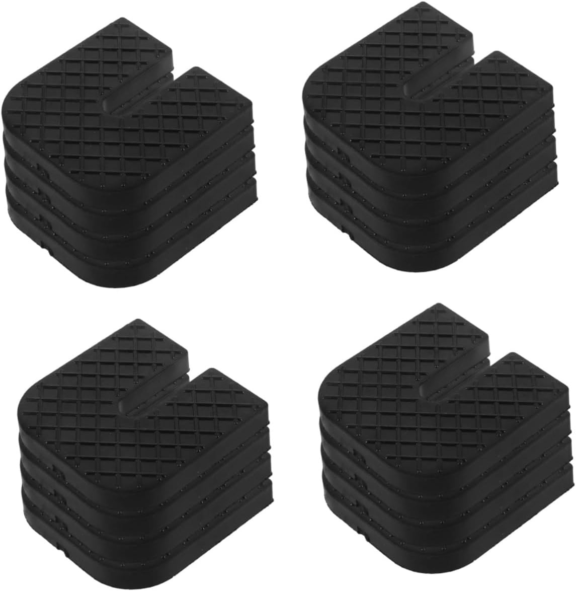 Mobestech 16pcs U-Shaped Pads Noise Reduction Rubber Mats for Air Conditioners Non- Furniture Support and Shock Absorbing Design