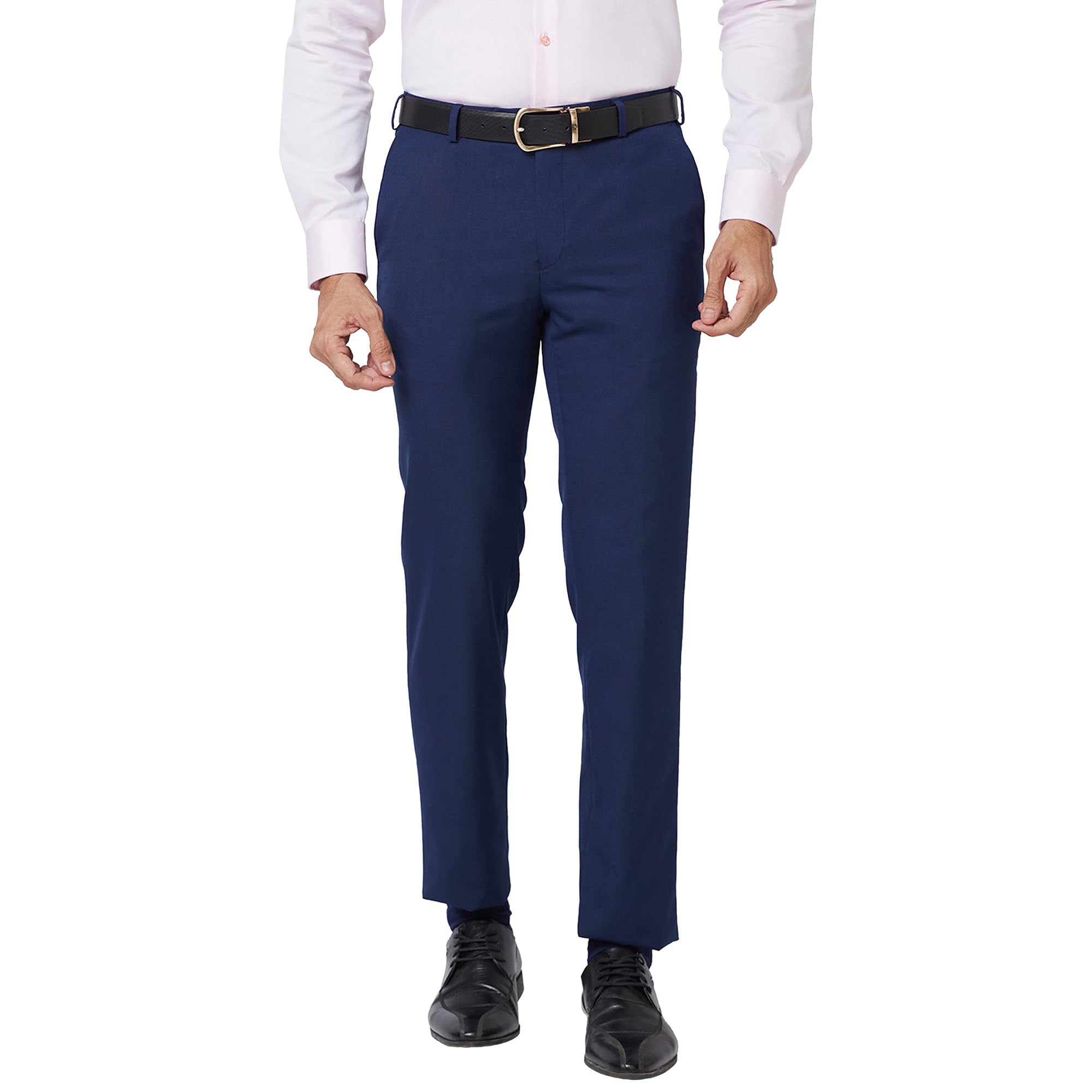 raymond Men Mid Rise Slim Fit Solid Pattern Poly Viscose Blend Flat Front Formal Trouser-picture-35