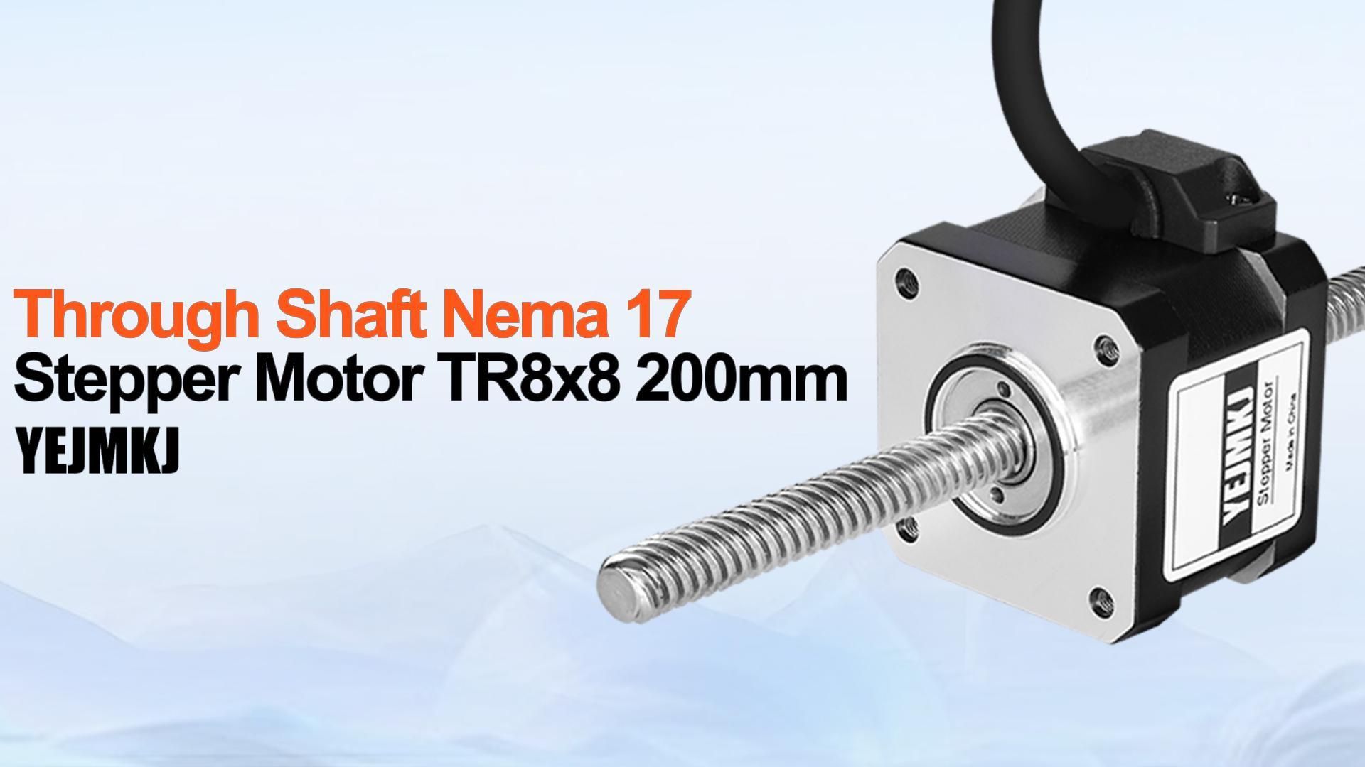 Amazon.com: YEJMKJ Through Shaft Nema 17 Stepper Motor TR8x8 200mm