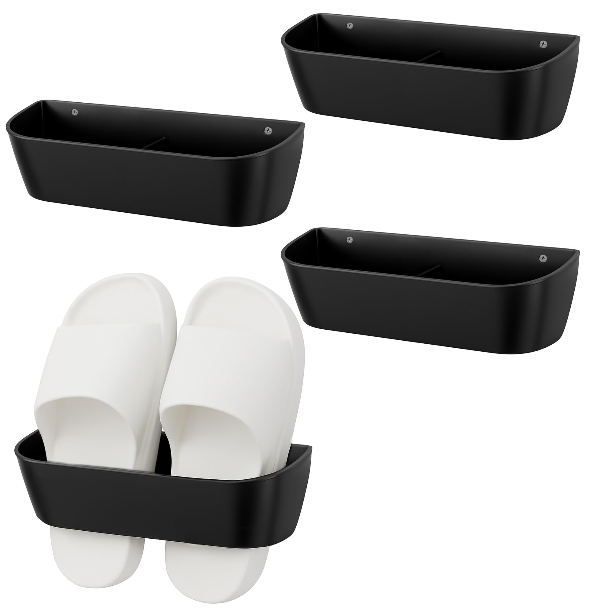 LaBlanc - Set Di 2 Scarpiere Da Parete In Metallo - Mensola Per Scarpe Sospesa Senza Foratura Montaggio A Parete Porta Scarpe Per Ingresso Bagno Nero 87410848
