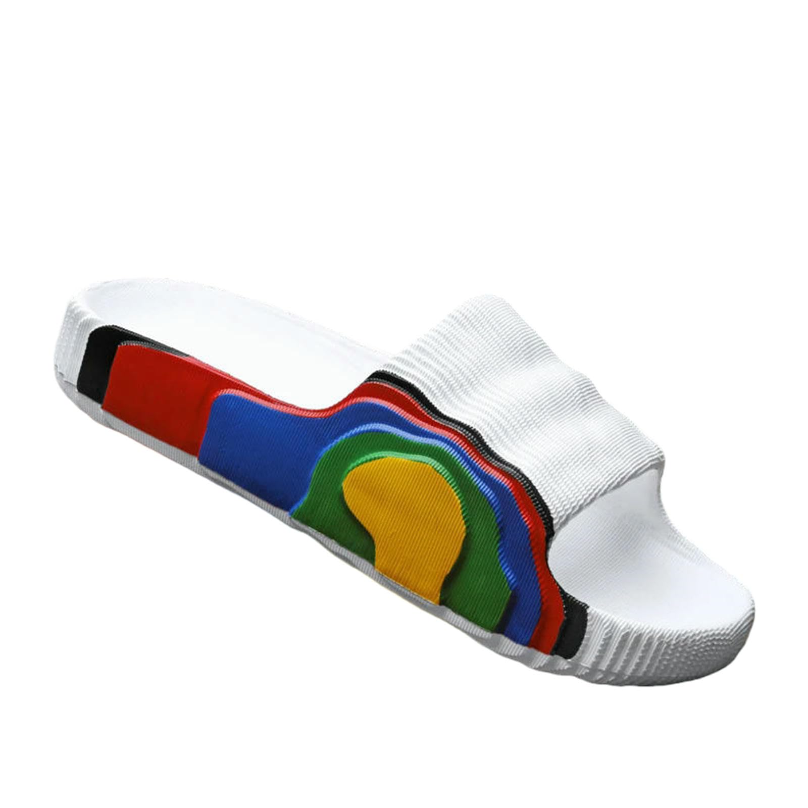 Gyios Summer Slippers Men's Eva Non-slip Slides Fashion Outdoor Indoor Women Colorful Printing For Men Shoes Unisex-2025 White-35-36