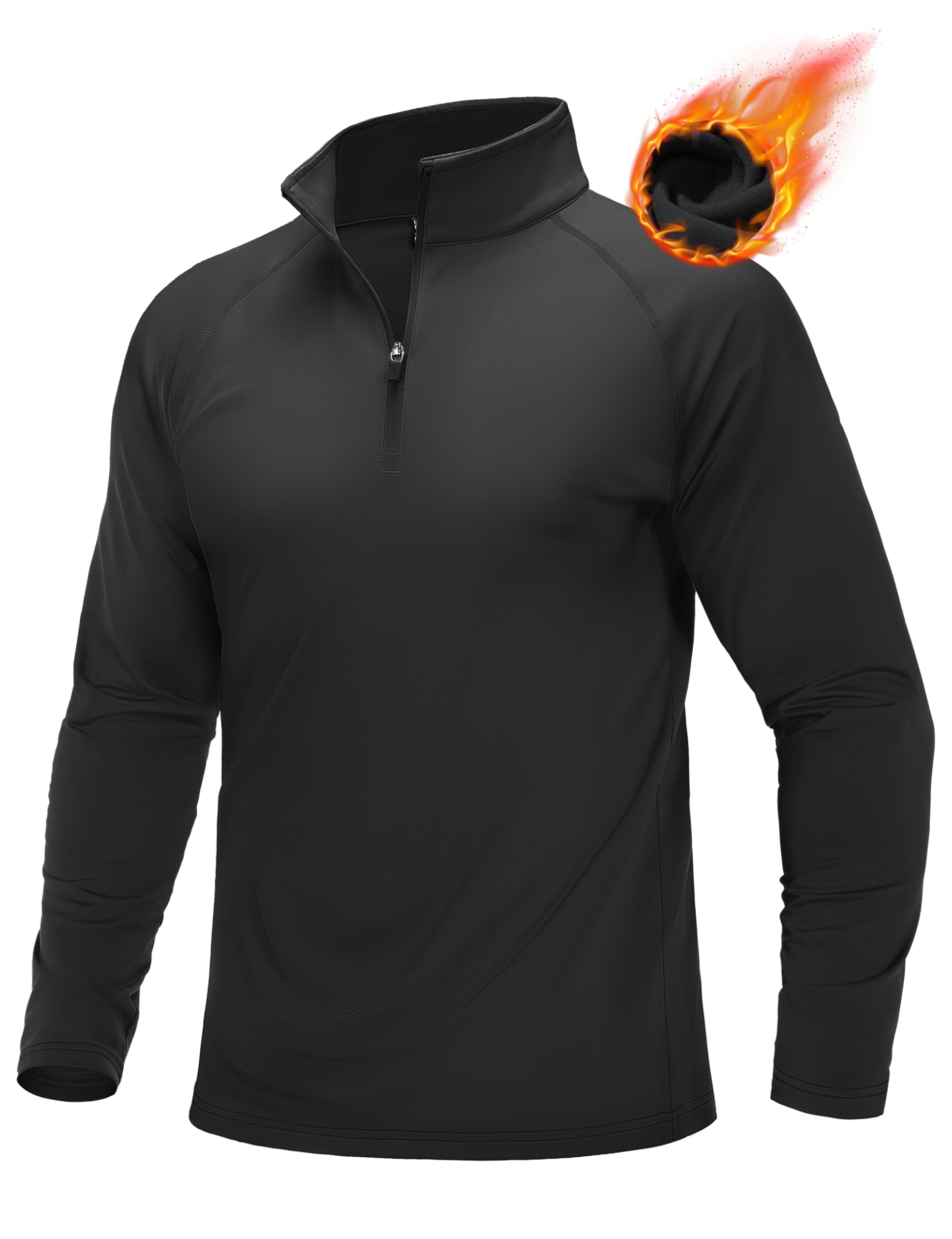 MAGCOMSEN Men's Quarter Zip Pullover Long Sleeve Sweatshirts Fleece Lined Golf Pullover Thermal Gym Workout Tops