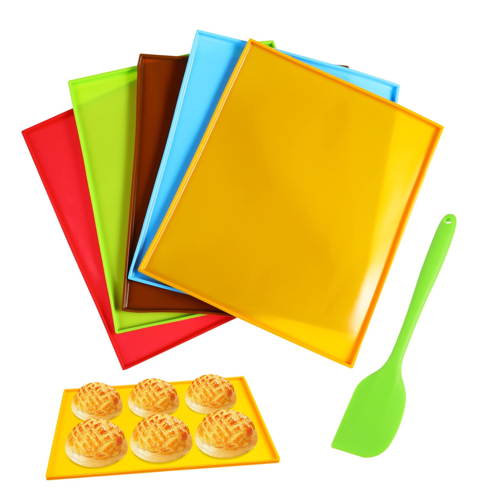 Wiederverwendbare Silikon Backmatte mit Spatel Antihaft Hitzebeständig von 50°c bis 250°c für Backofen und Küche