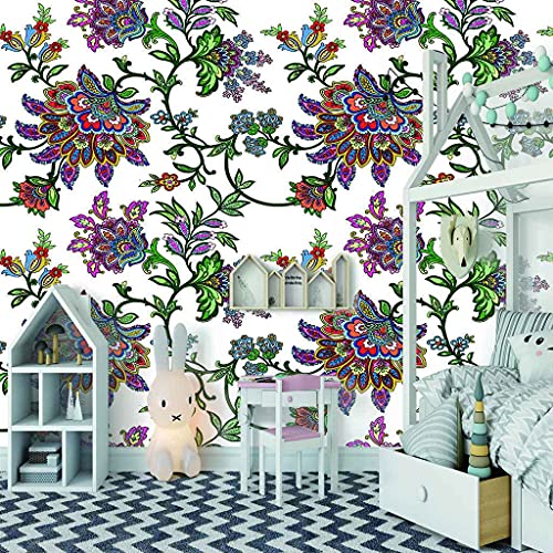 Papier peint mural fleurs colorées pour rénovation rapide - 3