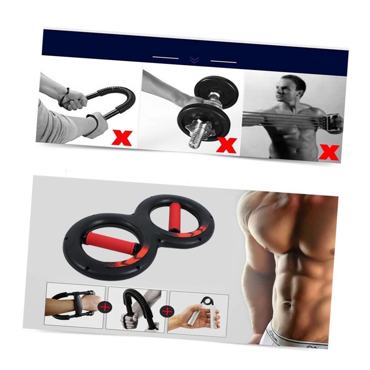 Renforceur Poignet Main Multifonction Forme Rouge Entraîneur Force Poignée pour et Fitness