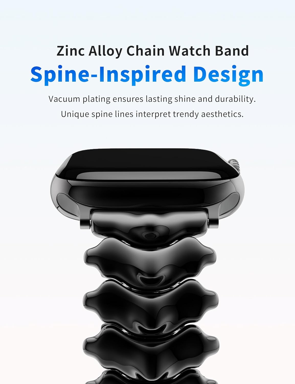 Spine Metal Band Compatible with Apple Watch Series11/10/9/8/7/6/5/4/3/2/SE3 2 1 /Ultra3 2 1 Women Men,Unique Niche Watch Band For iWatch Bands 38mm 40mm 41mm 42mm 44mm 45mm 49mm