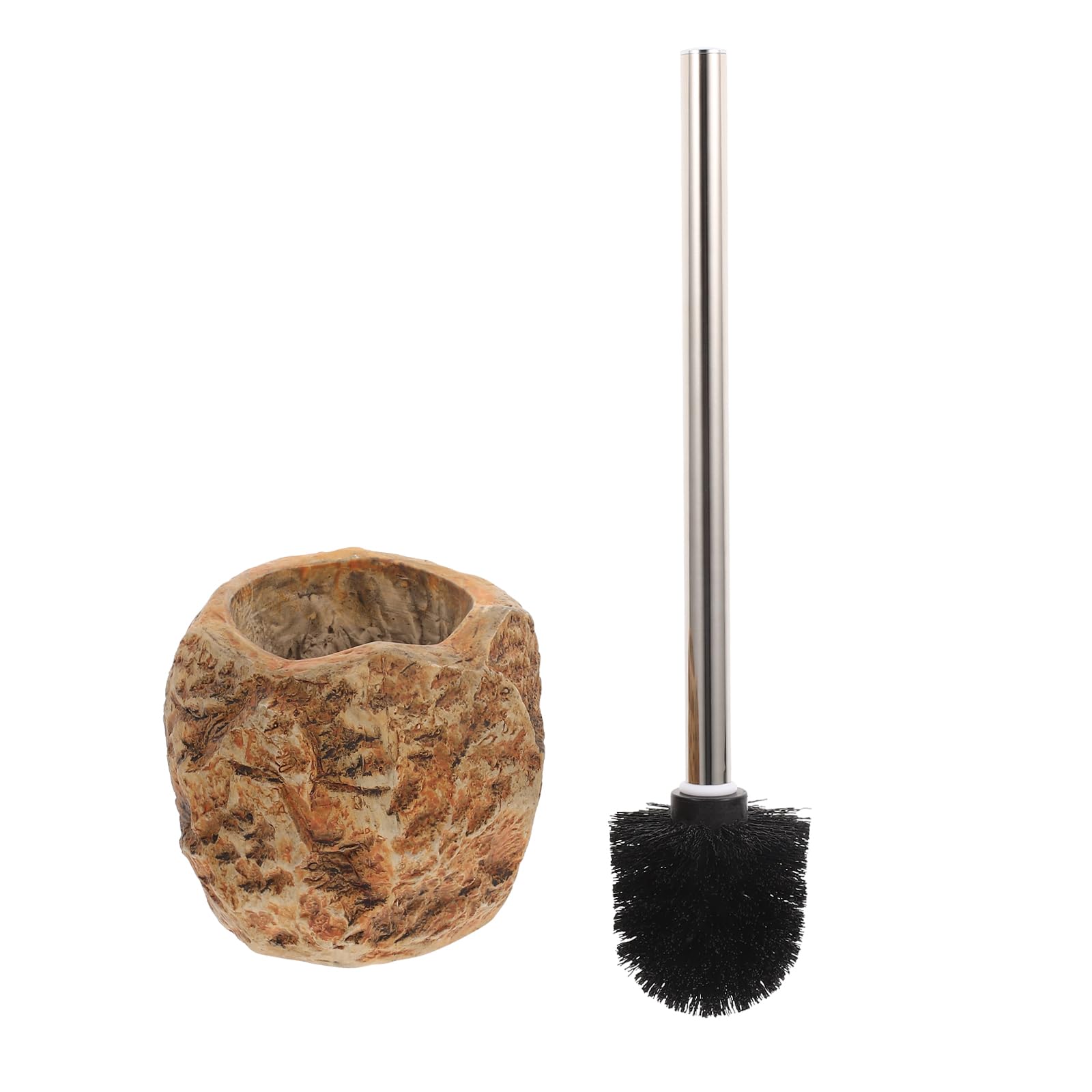 ibasenice Cepillo Mango de Acero Inoxidable y para Limpiar Baño Base de Cerámica Escobillo WC Color Aleatorio Conveniente para Uso en Hogar y Comerciales