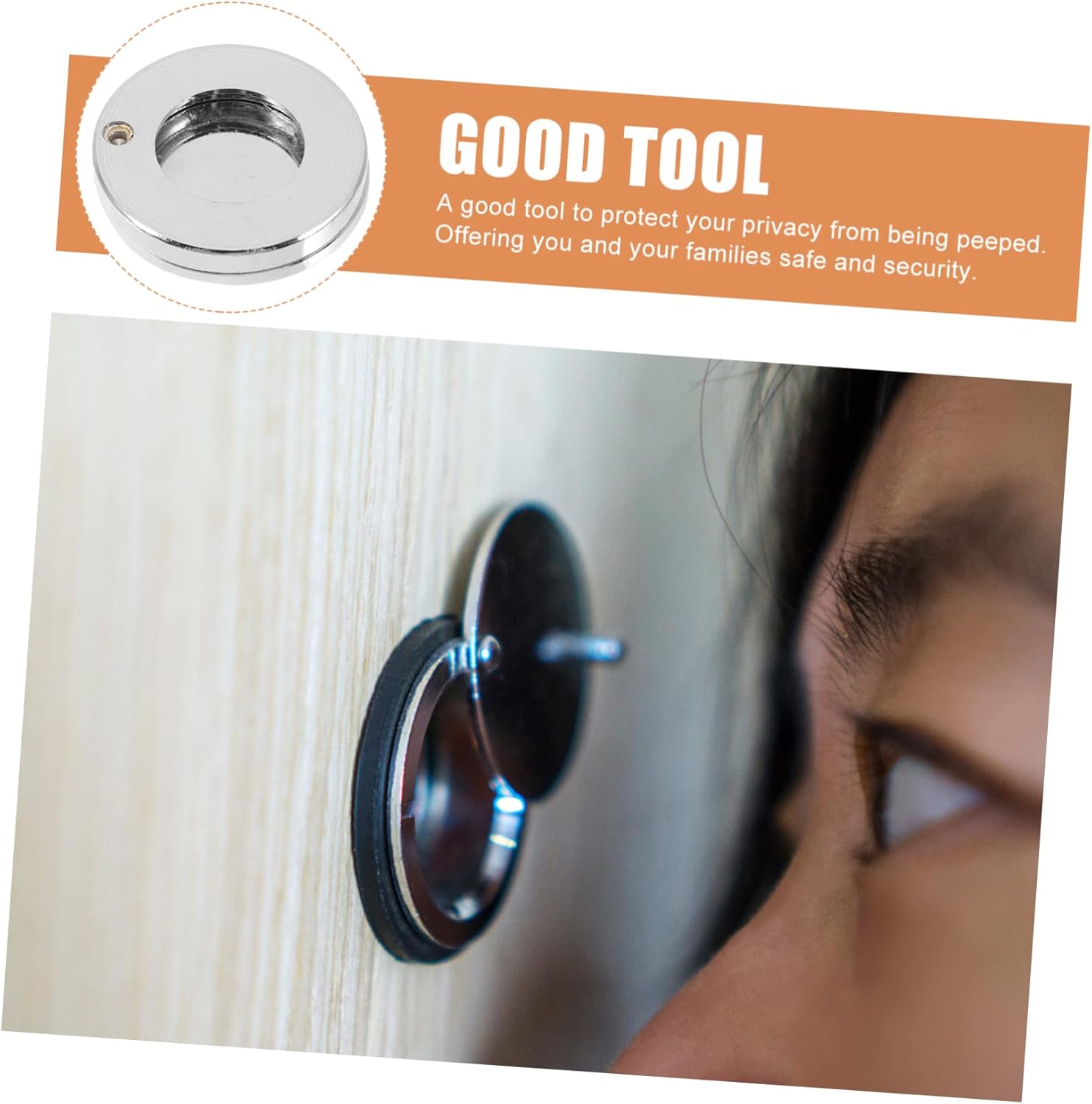 LIFKOME 5pcs Security Door View Cover Practical Copper Anti-Peeping Lid for Privacy Protection Durable Door Viewer Accessory Self-Adhesive for Home Use