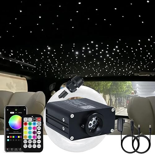 Vista 10 de AKEPO Luces de fibra óptica parpadeantes de 16 W RGBW APP de tamaño pequeño, 300 unidades activadas por música, 0.03 pulgadas, 9.8 pies/9.8 ft, kit