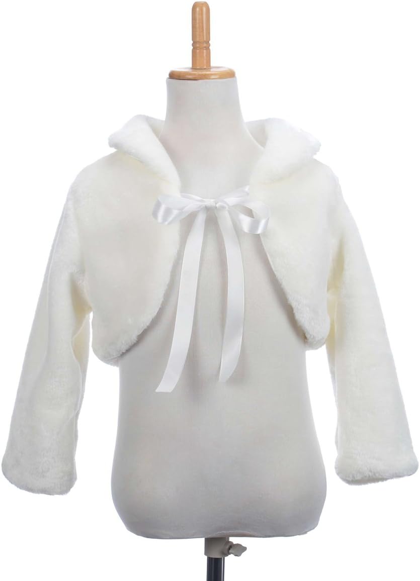 Topwedding Flower Girl Wrap Wedding Party Faux Fur Coat/Jacket Ivory for KID, S