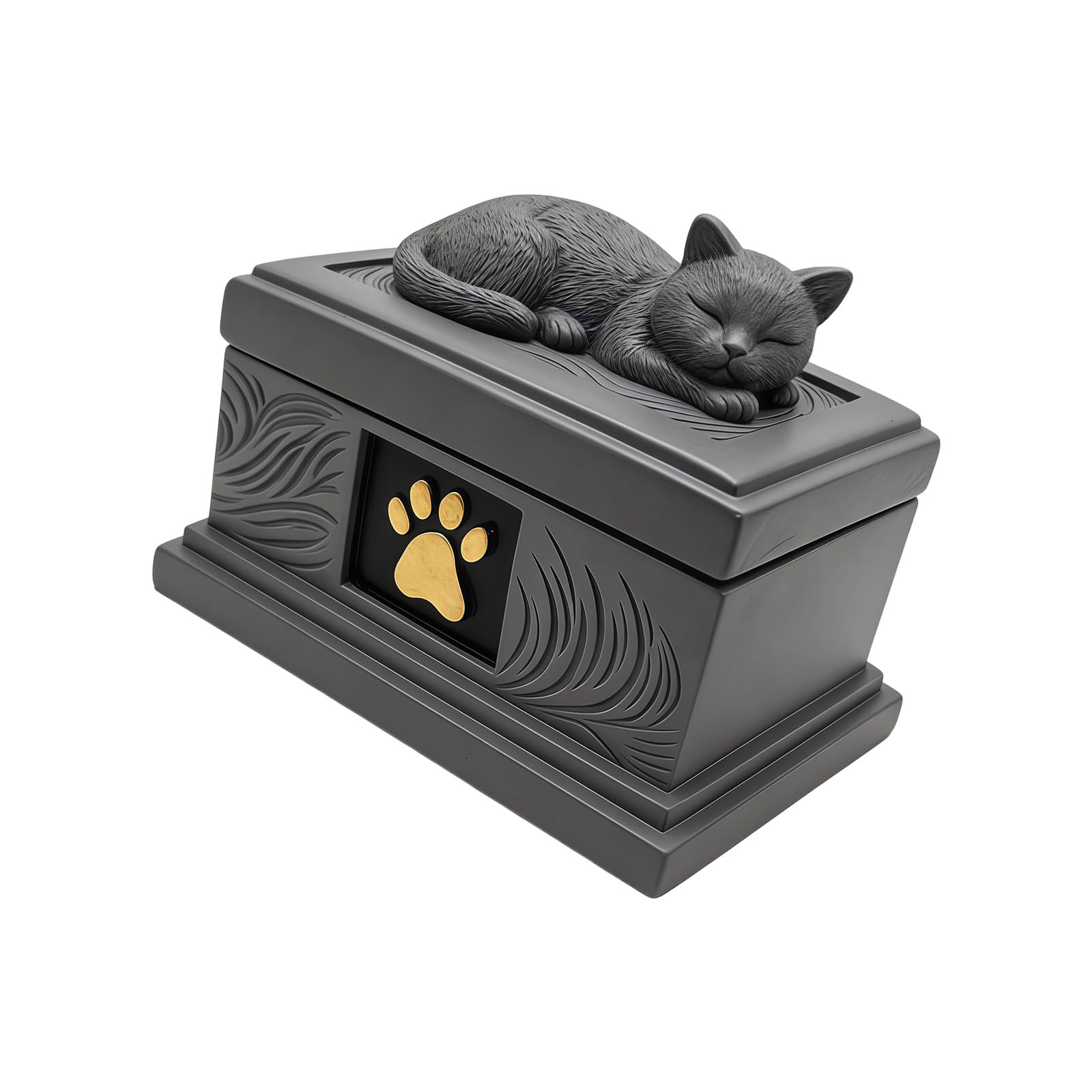 Tabletop Memorial Urn, Small Resin Ashes Box with Sculpture for Home Shelf, Mantel, or Memorial Corner Display Area Urn