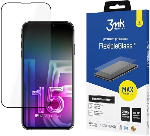 Bruchsicheres Hybridglas für iPhone 15 Plus - 3mk FlexibleGlass Max