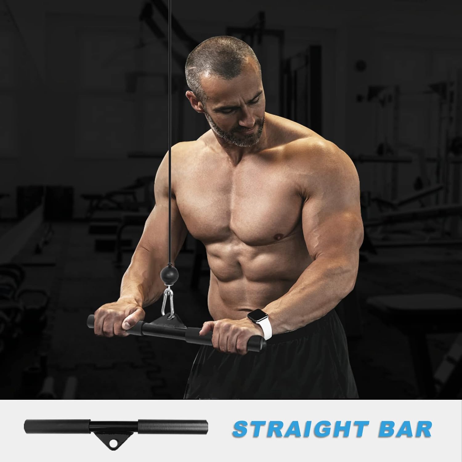Uboway Weight Cable Pulley System: LAT Pull Down Machine with Dual Cable and Upgraded Loading Pin for Triceps, Back, Forearm, Shoulder, LAT and Lift Cable Pulley Attachments for Home Gym