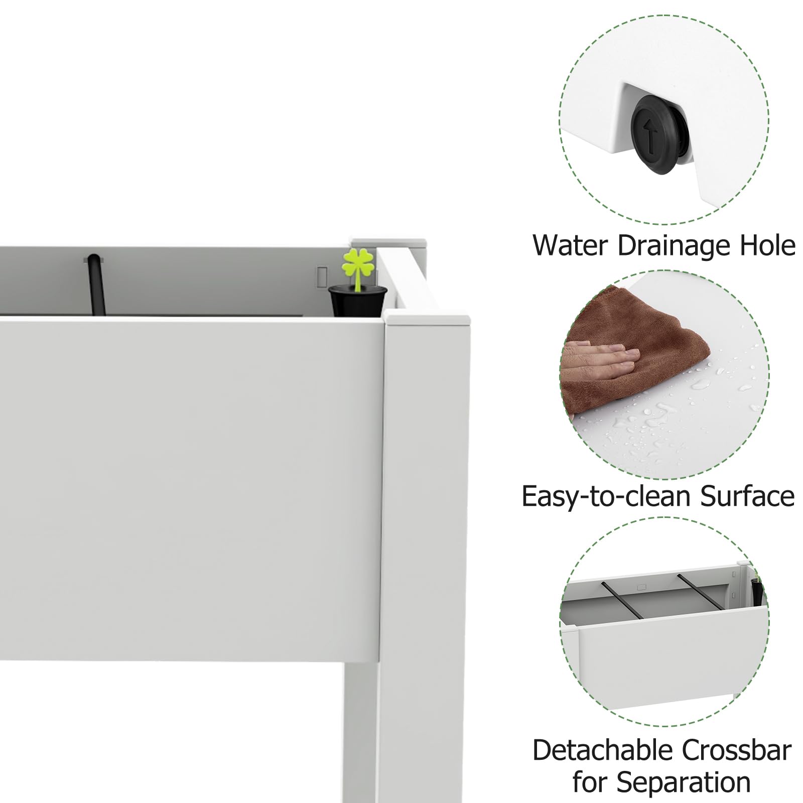 HOMASIS Orto Rialzato da Esterno in PP, Fioriera Rialzata da Esterno con Sistema di Irrigazione Automatico, Aiuola Rialzata per Piante con Capacità di 53L, 76 x 45 x 61 cm (Grigio)
