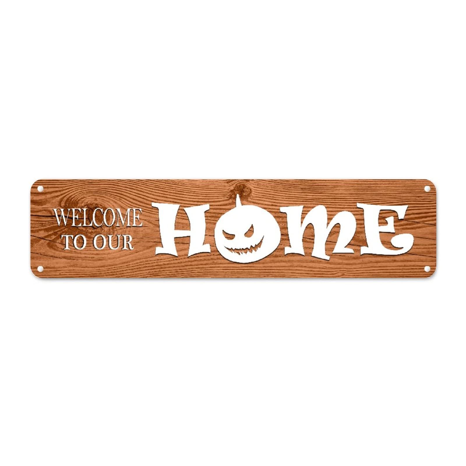 Plaque en métal vintage Welcome To Our Home format panoramique 61x15 cm
